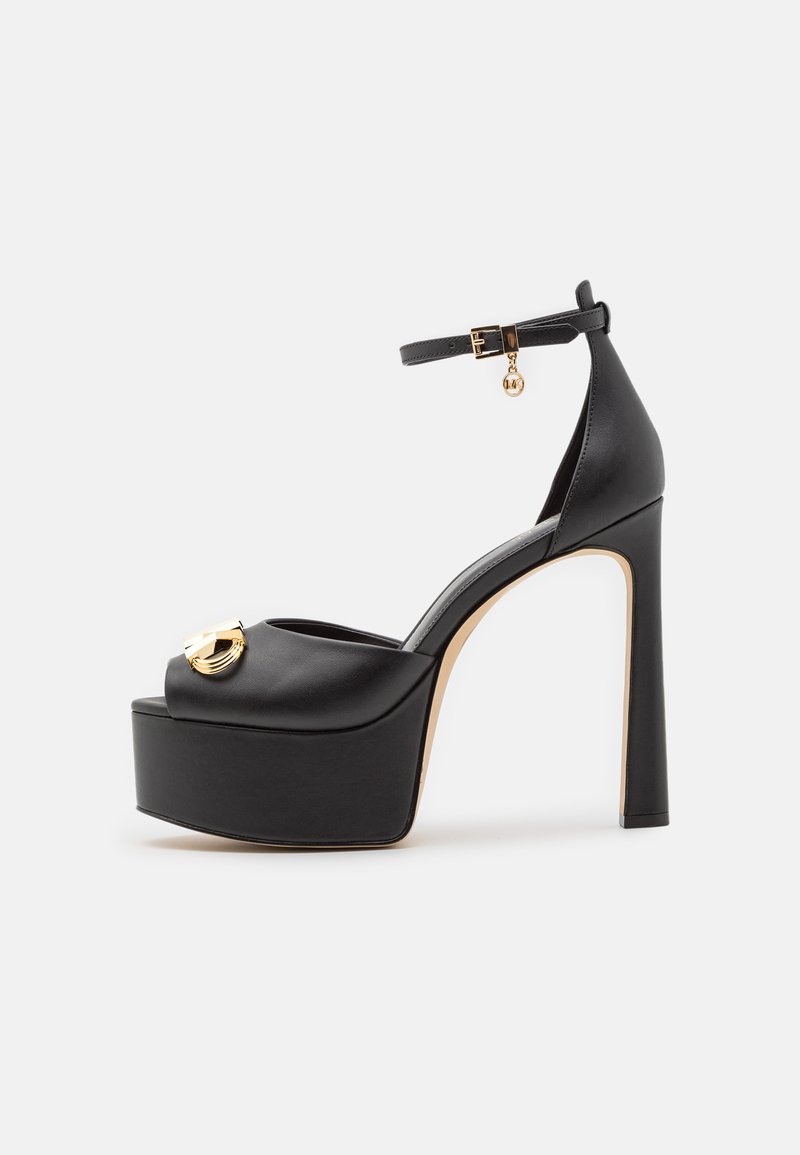 michael kors black open toe heels
