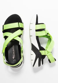 Tamaris WOMS SANDALS - Wedge sandals - lime neon