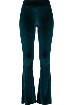 Urban Classics LADIES HIGH WAIST VELVET BOOT CUT LEGGINGS - Bukse - teal