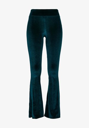 Urban Classics LADIES HIGH WAIST VELVET BOOT CUT LEGGINGS - Bukse - teal