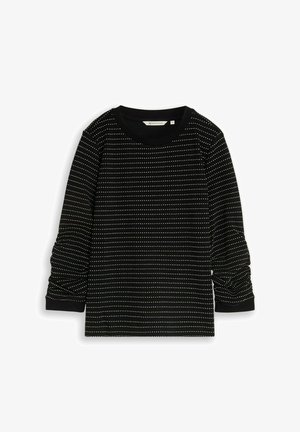 TOM TAILOR DENIM, TOM TAILOR DENIM STRICK & SWEATSHIRT MIT RAFFUNGEN - Sweater - black white dotted stripe