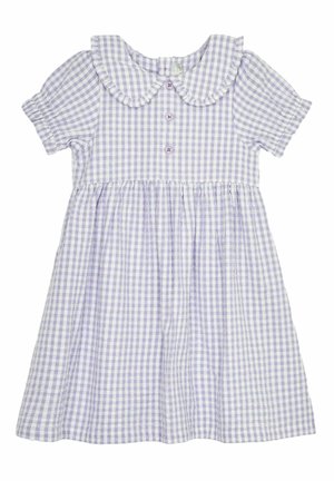 JoJo Maman Bébé GINGHAM BUTTON FRONT COLLAR TEA REGULAR FIT - Denní šaty - lilac purple gingham