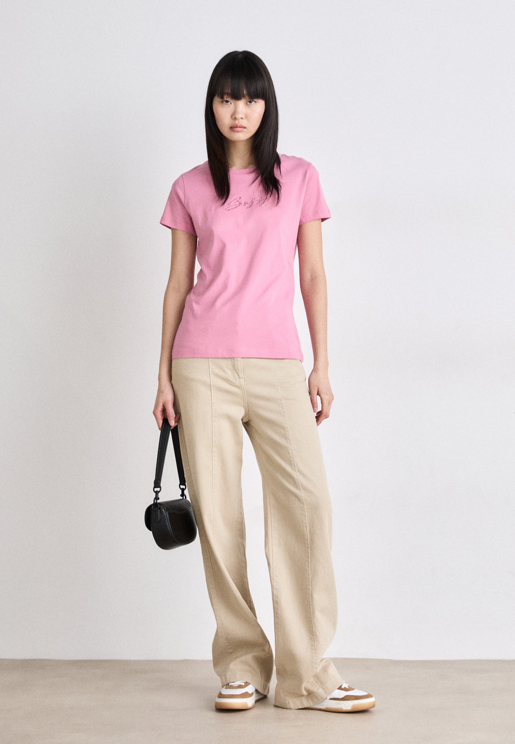 売れ筋商品|||ボス Tシャツ レディース トップス ESOGO CRYSTAL - Print T-shirt - open purple BOSS ESOGO CRYSTAL - Print T-shirt - open purple/pink - Zalando