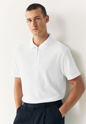 Next, REGULAR FIT - TEXTURED SMART NECK - Polo - ecru white