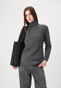 JDY JDYFINE LONG PULLOVER - Strikkegenser - dark grey