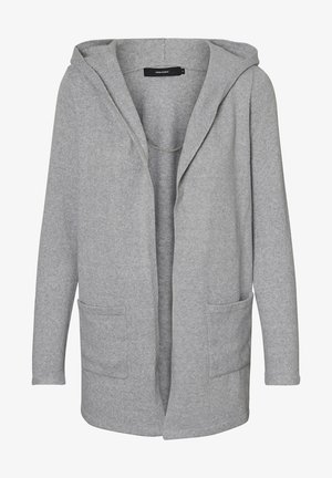 Vero Moda VMDOFFY OPEN HOOD CARDIGAN  - Kardiganas - light grey melange