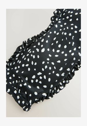 Next REGULAR FIT -FRILL BANDEAU - Horní díl bikin - black white spot
