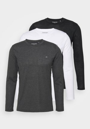 LONG SLEEVE 3 PACK - T-shirt à manches longues - black/white/charcoal