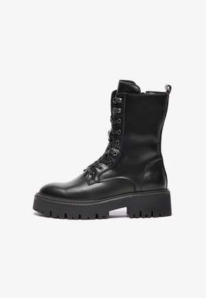 Zign LEATHER  - Botines con cordones - black