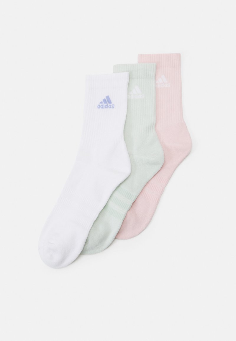 adidas Performance 3 PACK UNISEX - Sportske čarape - white/sandy pink/linen green