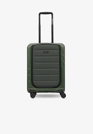 ESSENTIALS 4-ROLLEN KABINENTROLLEY SOFT-POCKET LAPTOPFACH - Maleta de cabina - olive