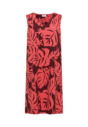 Cecil, KNIELANGES JERSEYKLEID MIT V-NECKUND PRINT - Robe en jersey - coral