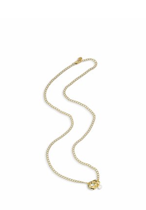 Necklace - gold plated silver coloured