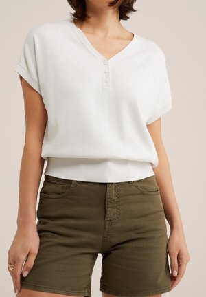 Jeansshort - mottled dark green