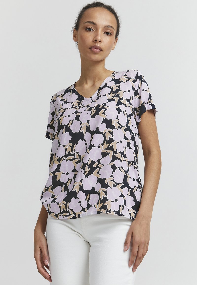 Blusenshirt ICED LAVENDER mit Placement-Print