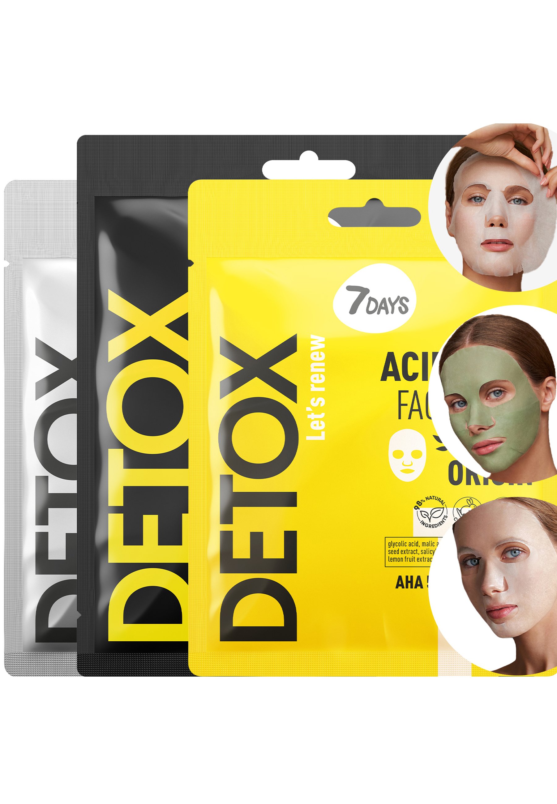 7days DETOX SET FOR PROFESSIONAL COMPLEX CARE (AHA, CLAY, SOS