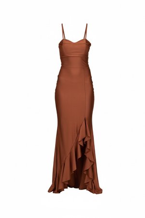 WAL G., SAPPHIE RUFFLE - Robe longue - burnt orange
