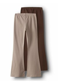 TWO SOON 2ER-PACK GLATTE - Pantalon classique - mocha meringue