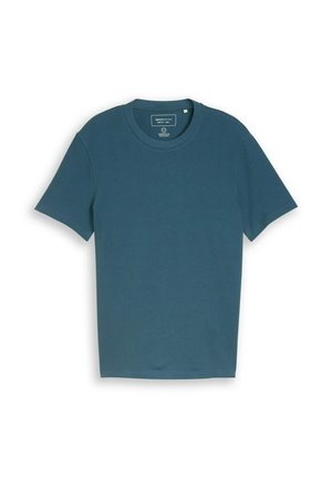 TOM TAILOR DENIM, SOLID STRUCTURED T-SHIRT - T-shirt basique - tide petrol