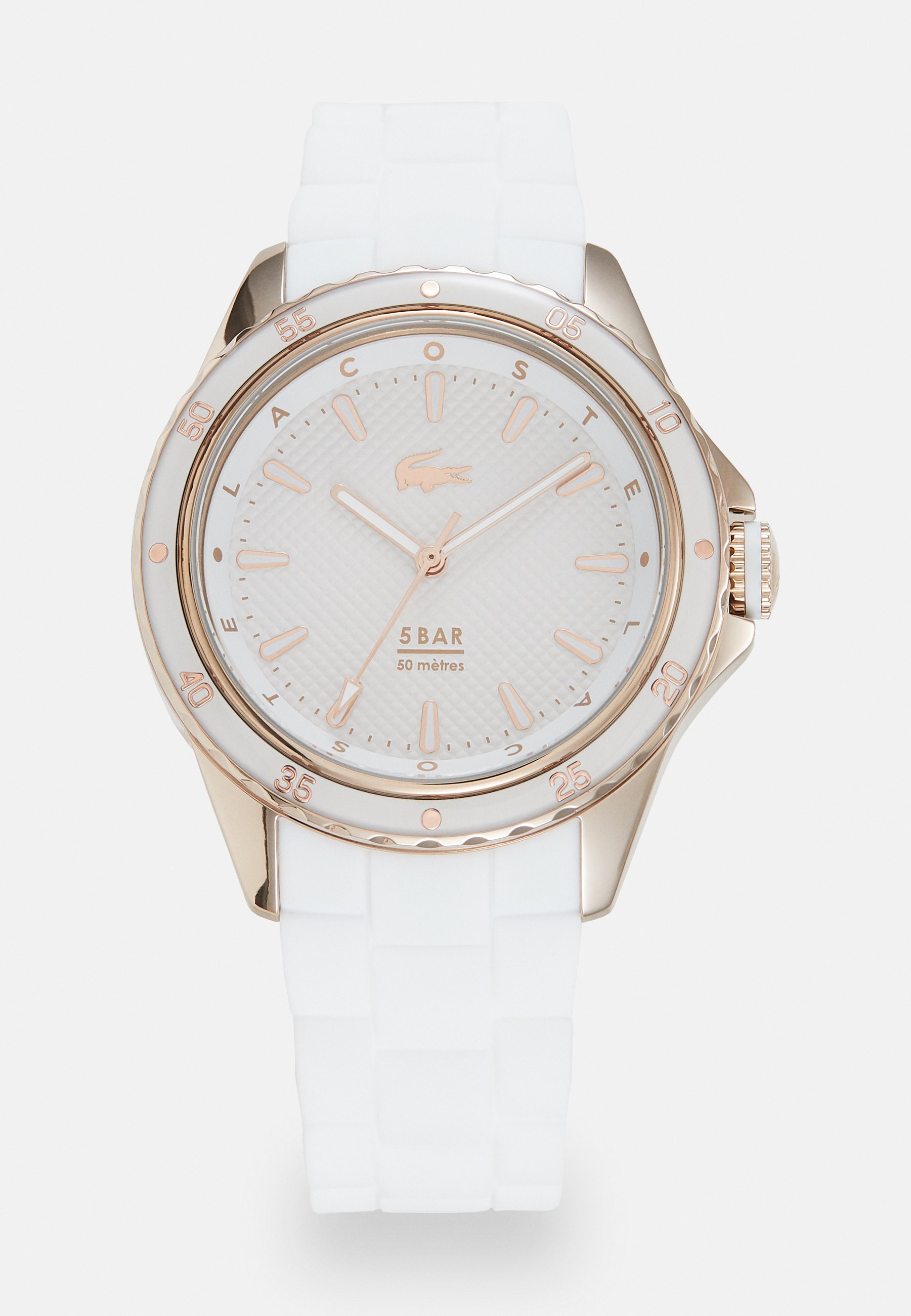 Lacoste SANTORINI - Watch - white/roségold-coloured/white Lacoste SANTORINI - Watch - white/roségold-coloured/white