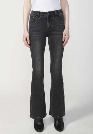 FLARED - Jeans Slim Fit - black denim