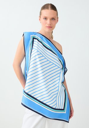 Jimmy Key, GEOMETRIC PRINT BOAT NECK SLEEVELESS BLOUSE - Blouse - white