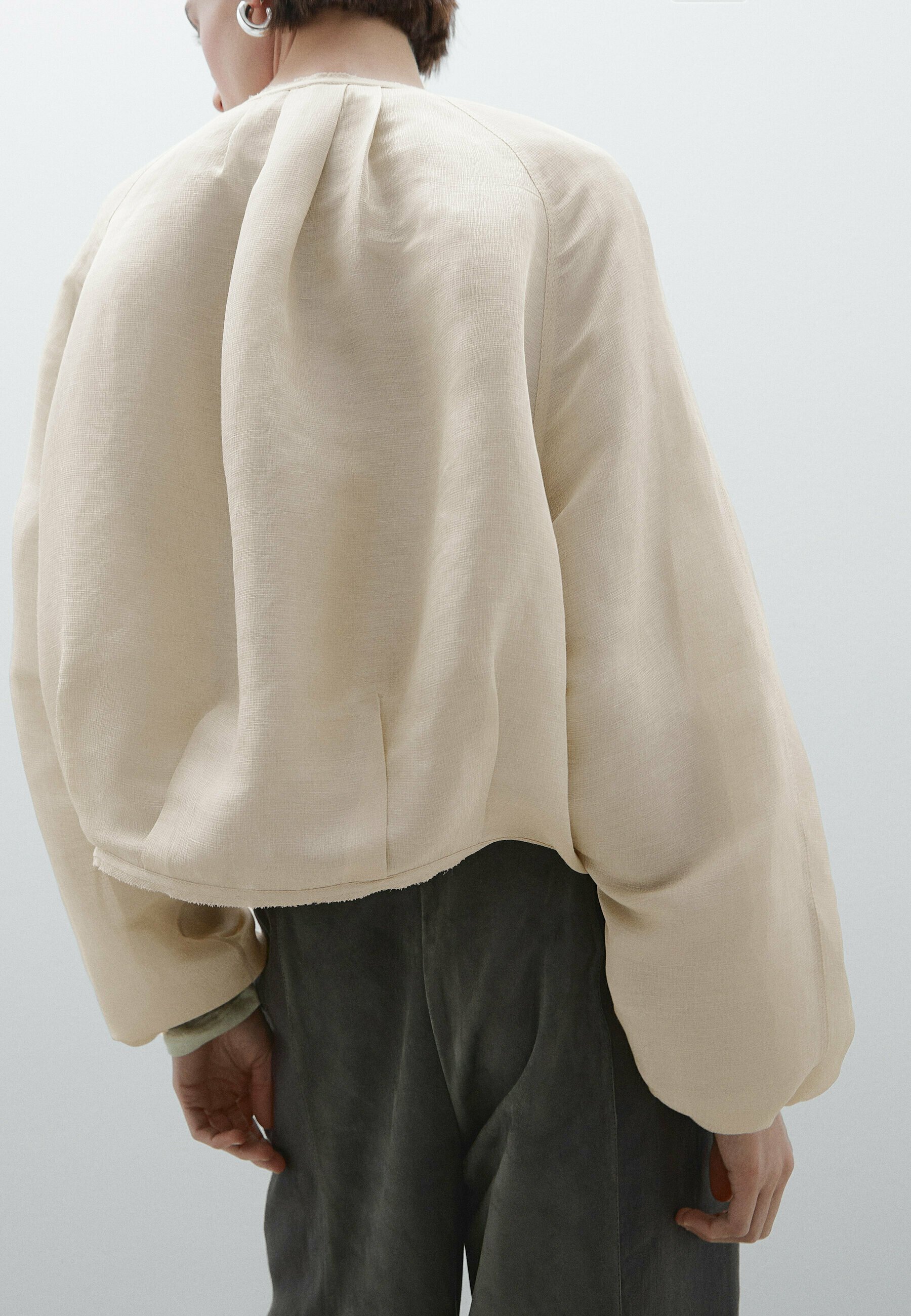 Massimo Dutti FRAYED - Bomber Jacket - beige - Zalando.co.uk