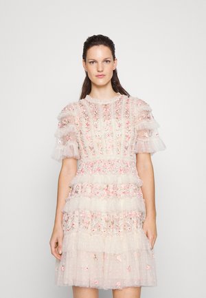 CALATHEA RUFFLE MINI DRESS - Cocktailkleid/festliches Kleid - champagne/multi