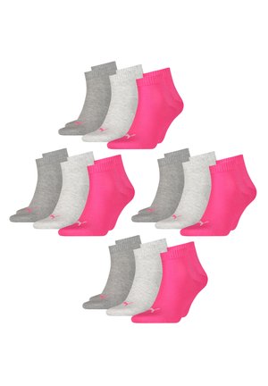 QUARTER 12ER PACK - Sokken - paar middle grey melange pink