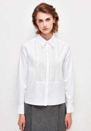 EMBRODERED LONG SLEEVE - Camicia - white