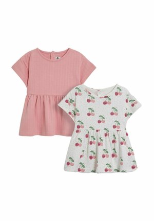 REGULAR FIT-DROP SHOULDER 2 PACK - Camiseta estampada - cream cherry