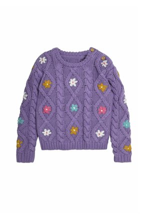 EMBROIDERED FLOWERS - REGULAR FIT - Maglione - lilac