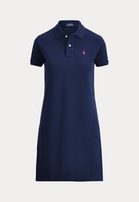 COTTON MESH POLO DRESS - Day dress - newport navy
