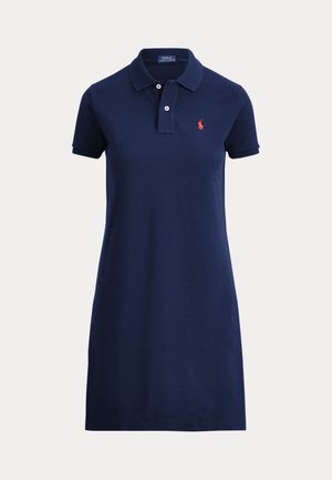 COTTON MESH POLO DRESS - Kjole - newport navy