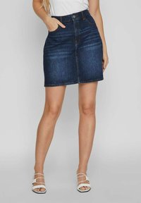 VILA - A-line skirt - dark blue denim Thumbnail Image 1