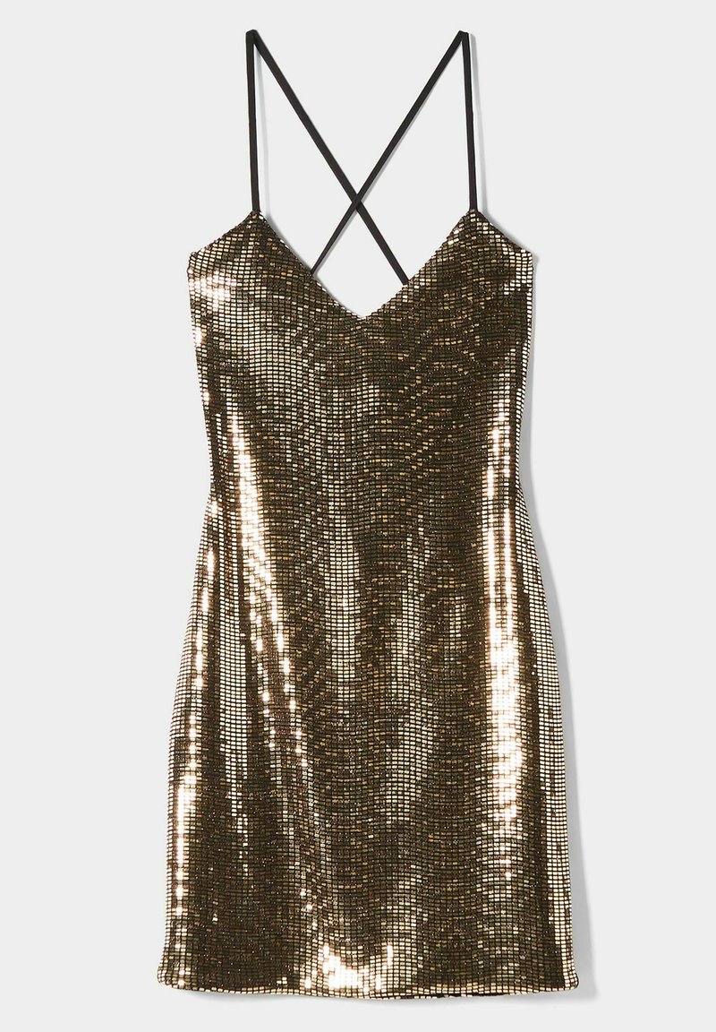 Bershka Cocktailjurk goudkleurig