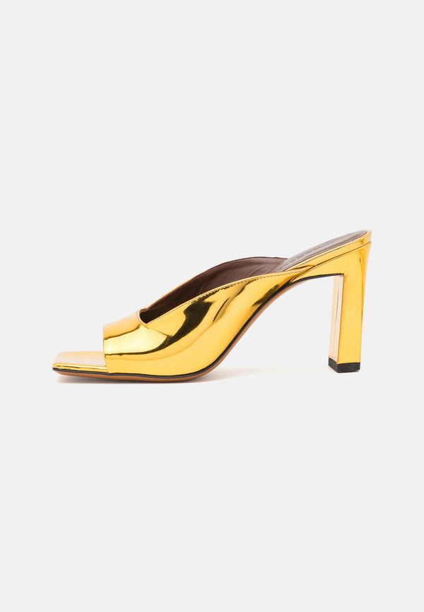 ISA - Heeled mules - mirror gold