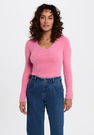 LONG SLEEVED WITH FLUFFY - Pullover - rose