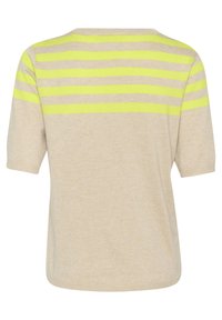 Kaffe KALIZZA - Marškinėliai su spaudiniu - sand melange lime half stripe