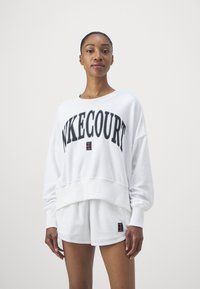 Nike Performance CREW - Flisinis džemperis - white/flat pewter/black