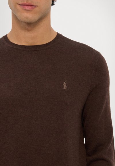 Polo Ralph Lauren SLIM FIT WASHABLE WOOL CREWNECK JUMPER  - Camisola - cacao brown heather
