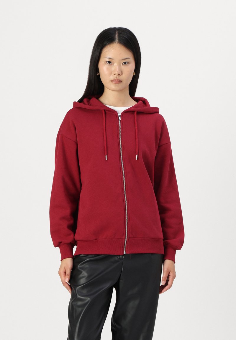 Gina Tricot ZIP HOODIE - Kapucnis pulóver - rumba red