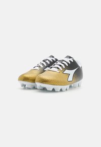 Diadora CATTURA II JR UNISEX - Nogometne kopačke za čvrstu podlogu - black/white/gold