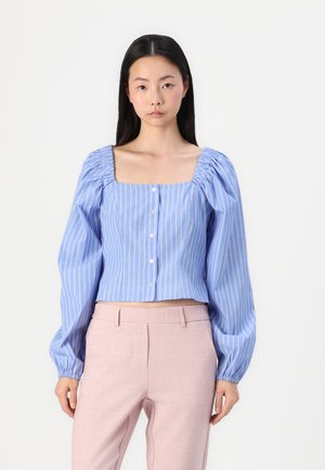 VMLEILA CROPPED - Bluse - cornflower blue/snow white