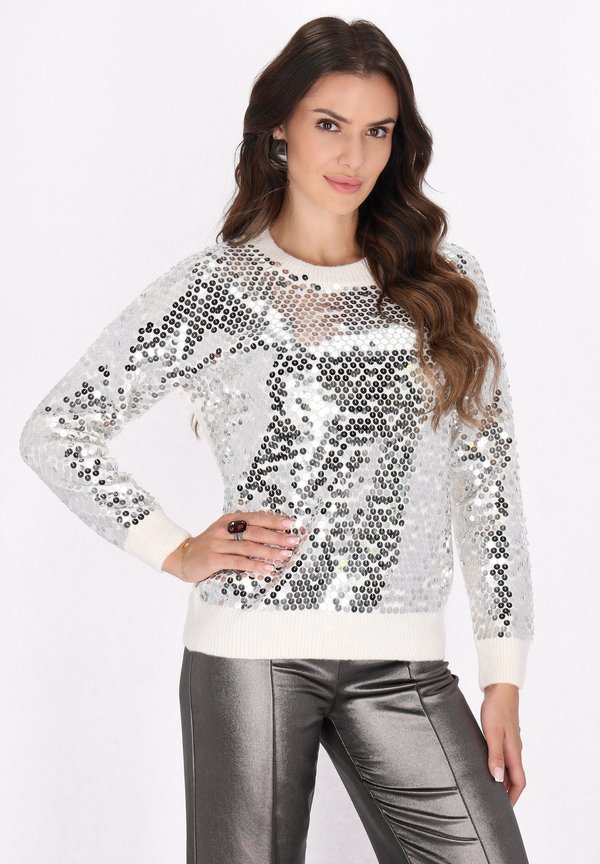 Strickpullover - wollweiss