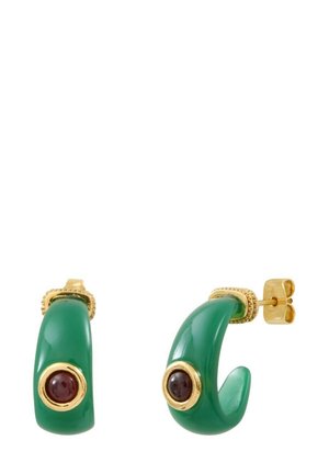MASSERIA MINI AND GARNET HOOP WITH STUD FASTENING - Boucles d'oreilles - green