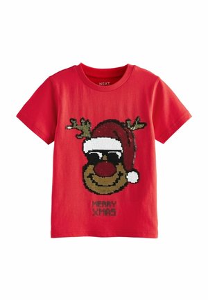 SHORT SLEEVE CHRISTMAS - REGULAR FIT - T-shirt med print - red