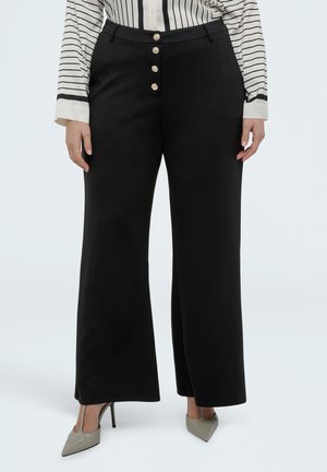 WIDE LEG IN SCUBA - Pantaloni - nero