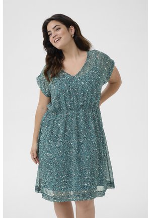 KCBELIA - Day dress - teal black white graphic