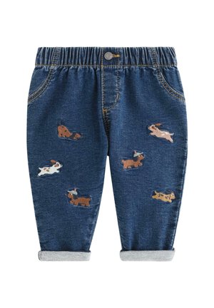 Lindex, LINDEX DENIM TROUSERS WITH EMBROIDERY LINDEX UNISEX - Slim fit jeans - medium denim